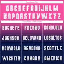 Load image into Gallery viewer, Custom Pink White-Navy Sublimation Long Sleeve Fade Fashion Soccer Uniform Jersey