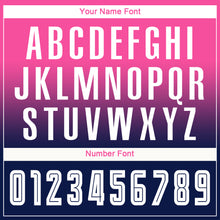 Load image into Gallery viewer, Custom Pink White-Navy Sublimation Long Sleeve Fade Fashion Soccer Uniform Jersey