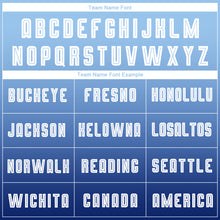 Load image into Gallery viewer, Custom Light Blue White-Navy Sublimation Long Sleeve Fade Fashion Soccer Uniform Jersey