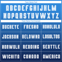 Load image into Gallery viewer, Custom Powder Blue White-Navy Sublimation Long Sleeve Fade Fashion Soccer Uniform Jersey