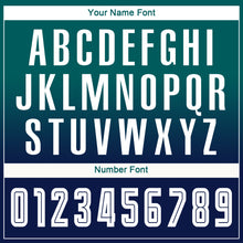 Load image into Gallery viewer, Custom Teal White-Navy Sublimation Long Sleeve Fade Fashion Soccer Uniform Jersey