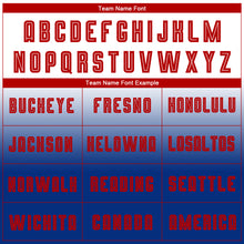 Load image into Gallery viewer, Custom White Red-Royal Sublimation Long Sleeve Fade Fashion Soccer Uniform Jersey