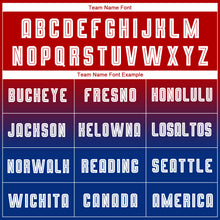 Load image into Gallery viewer, Custom Red White-Royal Sublimation Long Sleeve Fade Fashion Soccer Uniform Jersey