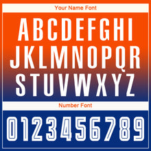 Load image into Gallery viewer, Custom Orange White-Royal Sublimation Long Sleeve Fade Fashion Soccer Uniform Jersey