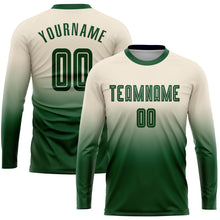 Load image into Gallery viewer, Custom Cream Green Sublimation Long Sleeve Fade Fashion Soccer Uniform Jersey