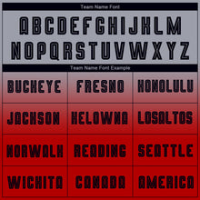 Load image into Gallery viewer, Custom Gray Black-Red Sublimation Long Sleeve Fade Fashion Soccer Uniform Jersey