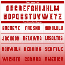 Load image into Gallery viewer, Custom White Red Sublimation Long Sleeve Fade Fashion Soccer Uniform Jersey