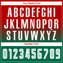Load image into Gallery viewer, Custom Red White-Kelly Green Sublimation Long Sleeve Fade Fashion Soccer Uniform Jersey