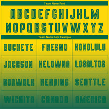 Load image into Gallery viewer, Custom Gold Teal Sublimation Long Sleeve Fade Fashion Soccer Uniform Jersey