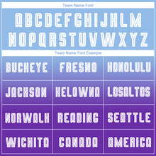 Load image into Gallery viewer, Custom Light Blue White-Purple Sublimation Long Sleeve Fade Fashion Soccer Uniform Jersey