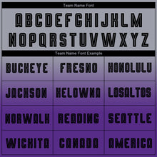 Load image into Gallery viewer, Custom Gray Black-Purple Sublimation Long Sleeve Fade Fashion Soccer Uniform Jersey