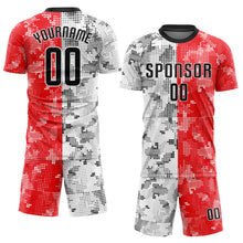 Load image into Gallery viewer, Custom Red Black-White Sublimation Soccer Uniform Jersey
