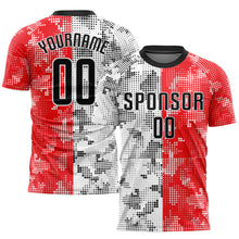 Load image into Gallery viewer, Custom Red Black-White Sublimation Soccer Uniform Jersey