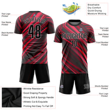 Load image into Gallery viewer, Custom Red Black-White Sublimation Soccer Uniform Jersey