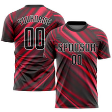 Load image into Gallery viewer, Custom Red Black-White Sublimation Soccer Uniform Jersey