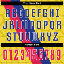 Load image into Gallery viewer, Custom Gold Red-Royal Sublimation Soccer Uniform Jersey