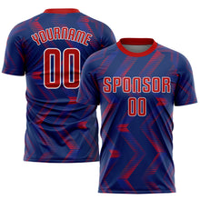 Load image into Gallery viewer, Custom Navy Red-White Sublimation Soccer Uniform Jersey