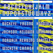 Load image into Gallery viewer, Custom Royal White Navy-Gold Sublimation Soccer Uniform Jersey