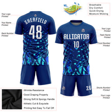 Load image into Gallery viewer, Custom Royal White-Lakes Blue Sublimation Soccer Uniform Jersey