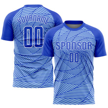 Load image into Gallery viewer, Custom Light Blue Royal-White Sublimation Soccer Uniform Jersey