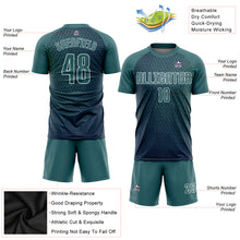 Load image into Gallery viewer, Custom Teal White Sublimation Soccer Uniform Jersey