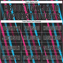 Load image into Gallery viewer, Custom Black Black Light Blue-Pink Sublimation Soccer Uniform Jersey