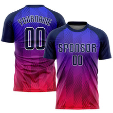 Load image into Gallery viewer, Custom Royal Navy-Hot Pink Sublimation Soccer Uniform Jersey