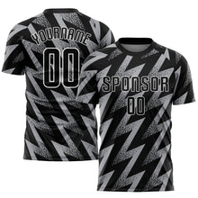 Load image into Gallery viewer, Custom Gray Black-White Sublimation Soccer Uniform Jersey
