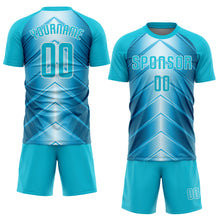 Load image into Gallery viewer, Custom Sky Blue Lakes Blue-White Sublimation Soccer Uniform Jersey