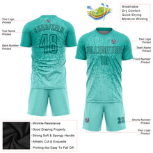 Load image into Gallery viewer, Custom Aqua Aqua-Black Sublimation Soccer Uniform Jersey