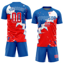 Load image into Gallery viewer, Custom Royal Red-White Sublimation Soccer Uniform Jersey