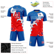 Load image into Gallery viewer, Custom Royal Red-White Sublimation Soccer Uniform Jersey