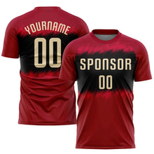 Load image into Gallery viewer, Custom Crimson Cream-Black Sublimation Soccer Uniform Jersey