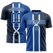 Load image into Gallery viewer, Custom Navy Royal-White Sublimation Soccer Uniform Jersey