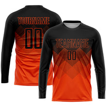 Load image into Gallery viewer, Custom Orange Black Sublimation Soccer Uniform Jersey