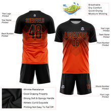 Load image into Gallery viewer, Custom Orange Black Sublimation Soccer Uniform Jersey