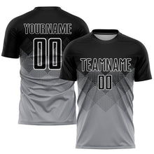Load image into Gallery viewer, Custom Light Gray Black-White Sublimation Soccer Uniform Jersey