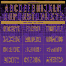 Load image into Gallery viewer, Custom Black Purple-Old Gold Sublimation Soccer Uniform Jersey