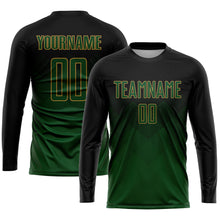 Load image into Gallery viewer, Custom Black Green-Old Gold Sublimation Soccer Uniform Jersey