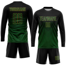 Load image into Gallery viewer, Custom Black Green-Old Gold Sublimation Soccer Uniform Jersey