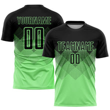 Load image into Gallery viewer, Custom Pea Green Black Sublimation Soccer Uniform Jersey