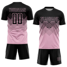 Load image into Gallery viewer, Custom Light Pink Black Sublimation Soccer Uniform Jersey