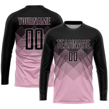 Load image into Gallery viewer, Custom Light Pink Black Sublimation Soccer Uniform Jersey