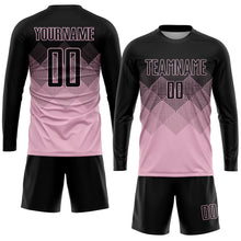 Load image into Gallery viewer, Custom Light Pink Black Sublimation Soccer Uniform Jersey