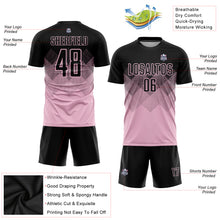 Load image into Gallery viewer, Custom Light Pink Black Sublimation Soccer Uniform Jersey