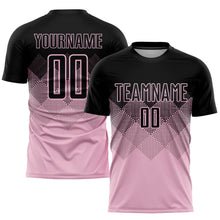 Load image into Gallery viewer, Custom Light Pink Black Sublimation Soccer Uniform Jersey