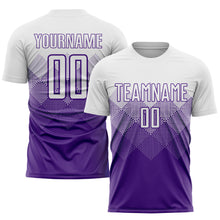 Load image into Gallery viewer, Custom Purple White Sublimation Soccer Uniform Jersey