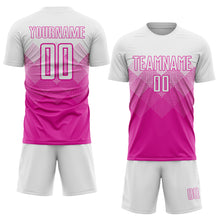 Load image into Gallery viewer, Custom Deep Pink White Sublimation Soccer Uniform Jersey