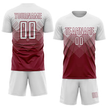 Load image into Gallery viewer, Custom Crimson White Sublimation Soccer Uniform Jersey