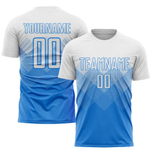 Load image into Gallery viewer, Custom Powder Blue White Sublimation Soccer Uniform Jersey